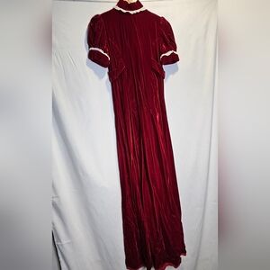 Vintage Deep Red Velvet Maxi Dress